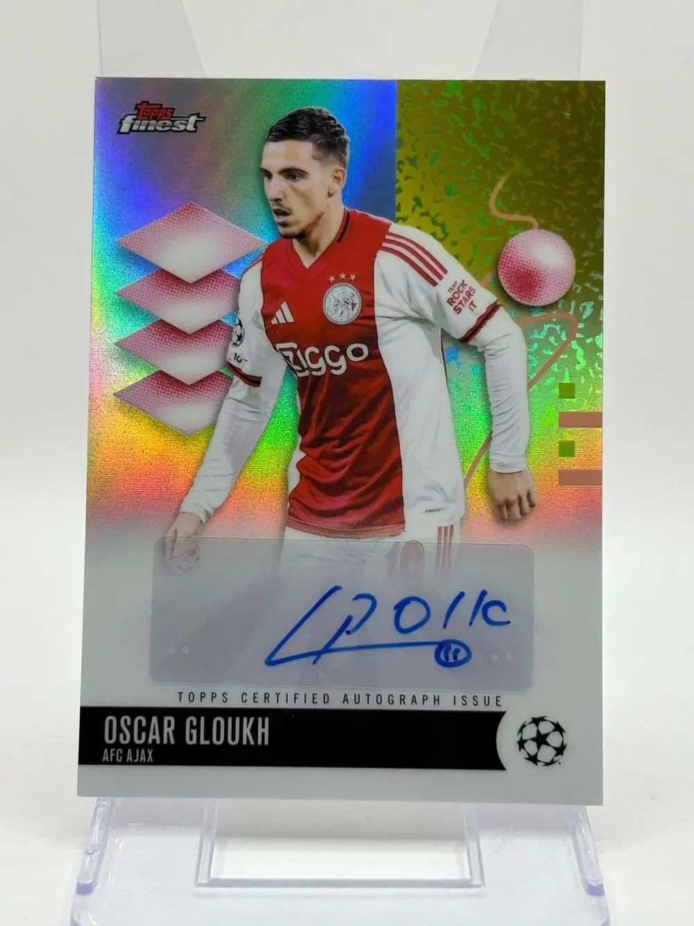 2026 Topps Finest UEFA Club Competitions Oscar Gloukh Refractor Auto AFC Ajax